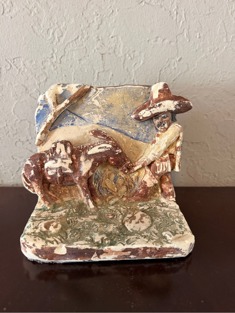 Vintage Mexican Folk Art Burro Bookend